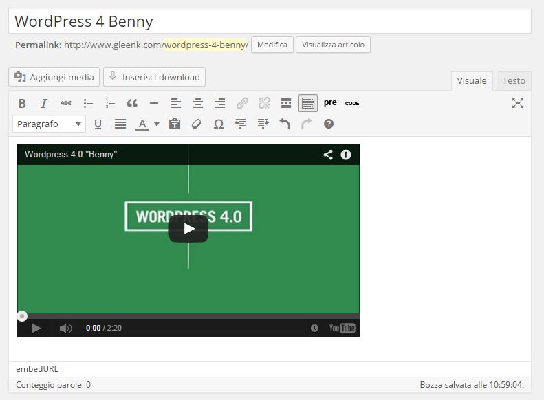 WP 4.0 Embed Video